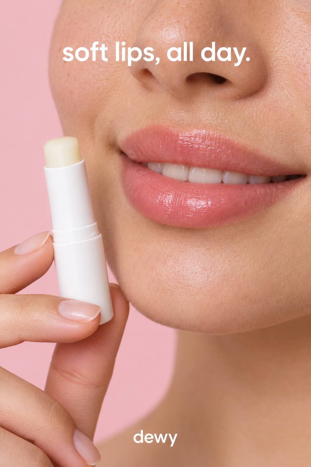 A lip balm ad for Dewy