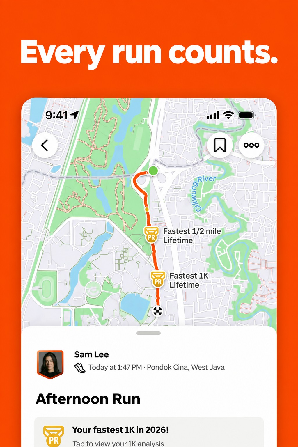 A running app ad for Strava