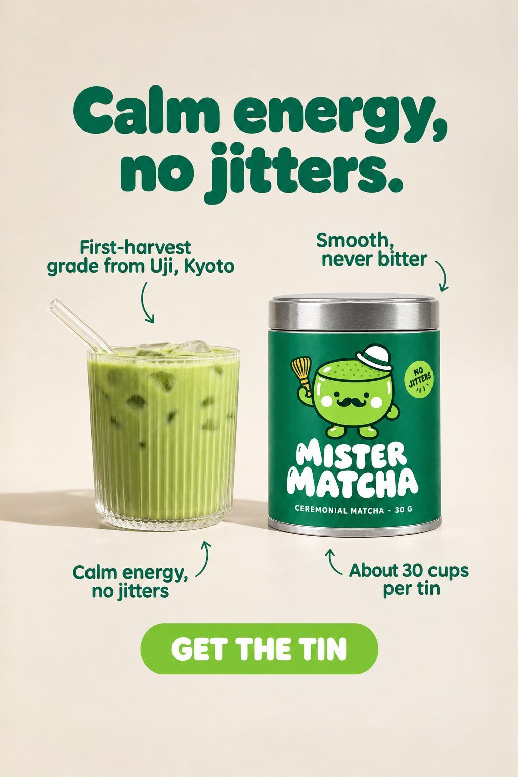 Mister Matcha: calm energy, no jitters